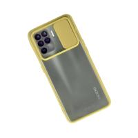 Newface Oppo Reno 5 Lite Kılıf Palm Buzlu Kamera Sürgülü Silikon - Sarı