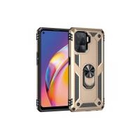 Newface Oppo Reno 5 Lite Kılıf Sofya Yüzüklü Silikon Kapak - Gold