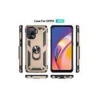Newface Oppo Reno 5 Lite Kılıf Sofya Yüzüklü Silikon Kapak - Gold