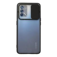 Newface Oppo A74 4G Kılıf Palm Buzlu Kamera Sürgülü Silikon - Siyah