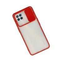 Newface Oppo Reno 4 Lite Kılıf Palm Buzlu Kamera Sürgülü Silikon - Kırmızı