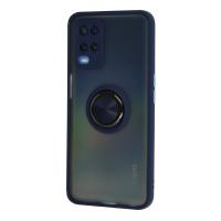 Newface Oppo A54 4G Kılıf Montreal Yüzüklü Silikon Kapak - Lacivert