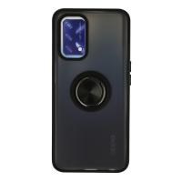 Newface Oppo A74 4G Kılıf Montreal Yüzüklü Silikon Kapak - Siyah