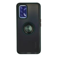 Newface Oppo A74 4G Kılıf Montreal Yüzüklü Silikon Kapak - Yeşil