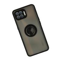 Newface Oppo Reno 4 Lite Kılıf Montreal Yüzüklü Silikon Kapak - Siyah