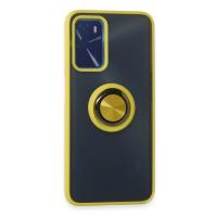 Newface Oppo A16 Kılıf Montreal Yüzüklü Silikon Kapak - Sarı