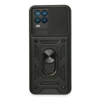 Newface Realme 8 Kılıf Pars Lens Yüzüklü Silikon - Siyah