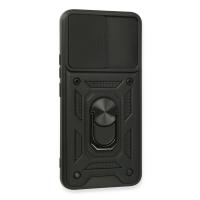 Newface Realme 8 Kılıf Pars Lens Yüzüklü Silikon - Siyah