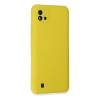 Newface Realme C11 2021 Kılıf Nano içi Kadife Silikon - Sarı