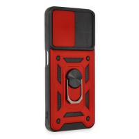 Newface Realme C35 Kılıf Pars Lens Yüzüklü Silikon - Kırmızı