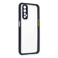 Newface Realme 7 Kılıf Miami Şeffaf Silikon - Lacivert