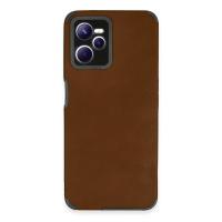 Newface Realme C35 Kılıf Loop Deri Silikon - Kahverengi