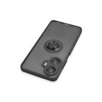 Newface Realme C55 Kılıf Montreal Yüzüklü Silikon Kapak - Siyah