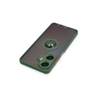 Newface Realme C55 Kılıf Montreal Yüzüklü Silikon Kapak - Yeşil