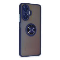 Newface Realme C55 Kılıf Montreal Yüzüklü Silikon Kapak - Lacivert