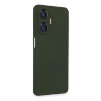 Newface Realme C55 Kılıf Nano içi Kadife Silikon - Koyu Yeşil