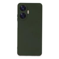 Newface Realme C55 Kılıf Nano içi Kadife Silikon - Koyu Yeşil