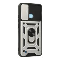 Newface Realme C21 Kılıf Pars Lens Yüzüklü Silikon - Gümüş