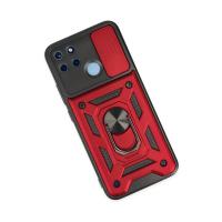 Newface Realme C25Y Kılıf Pars Lens Yüzüklü Silikon - Kırmızı