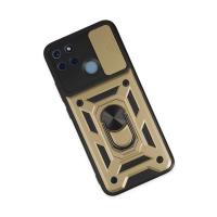 Newface Realme C25Y Kılıf Pars Lens Yüzüklü Silikon - Gold