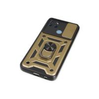 Newface Realme C25Y Kılıf Pars Lens Yüzüklü Silikon - Gold