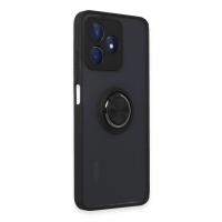 Newface Realme C53 Kılıf Montreal Yüzüklü Silikon Kapak - Siyah