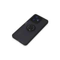 Newface Realme C53 Kılıf Montreal Yüzüklü Silikon Kapak - Siyah