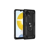 Newface Realme C21 Kılıf Sofya Yüzüklü Silikon Kapak - Siyah