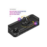 Newface Realme C21 Kılıf Sofya Yüzüklü Silikon Kapak - Siyah