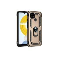 Newface Realme C21 Kılıf Sofya Yüzüklü Silikon Kapak - Gold