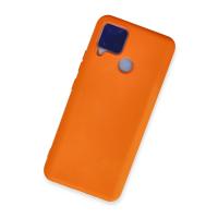 Newface Realme C15 Kılıf Nano içi Kadife Silikon - Turuncu