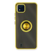 Newface Realme C11 2021 Kılıf Montreal Yüzüklü Silikon Kapak - Sarı