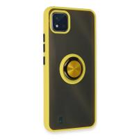 Newface Realme C11 2021 Kılıf Montreal Yüzüklü Silikon Kapak - Sarı