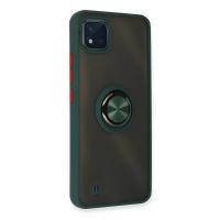 Newface Realme C11 2021 Kılıf Montreal Yüzüklü Silikon Kapak - Yeşil