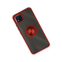 Newface Realme C11 2021 Kılıf Montreal Yüzüklü Silikon Kapak - Kırmızı