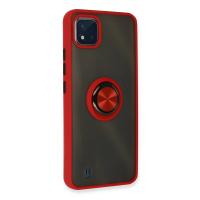 Newface Realme C11 2021 Kılıf Montreal Yüzüklü Silikon Kapak - Kırmızı