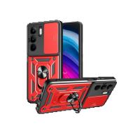 Newface Realme C75 4G Kılıf Pars Lens Yüzüklü Silikon - Kırmızı