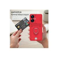 Newface Realme C55 Kılıf Zuma Kartvizitli Yüzüklü Silikon - Siyah