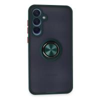 Newface Samsung Galaxy A15 4G Kılıf Montreal Yüzüklü Silikon Kapak - Yeşil