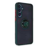 Newface Samsung Galaxy A15 4G Kılıf Montreal Yüzüklü Silikon Kapak - Yeşil