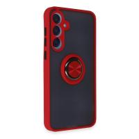 Newface Samsung Galaxy A15 4G Kılıf Montreal Yüzüklü Silikon Kapak - Kırmızı
