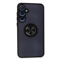 Newface Samsung Galaxy A25 5G Kılıf Montreal Yüzüklü Silikon Kapak - Siyah