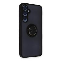 Newface Samsung Galaxy A25 5G Kılıf Montreal Yüzüklü Silikon Kapak - Siyah