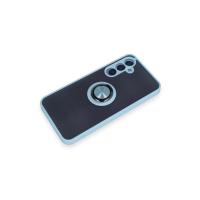 Newface Samsung Galaxy A25 5G Kılıf Montreal Yüzüklü Silikon Kapak - Buz Mavi