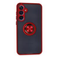 Newface Samsung Galaxy A25 5G Kılıf Montreal Yüzüklü Silikon Kapak - Kırmızı