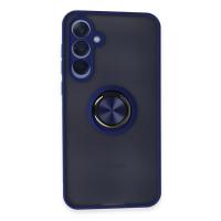 Newface Samsung Galaxy A25 5G Kılıf Montreal Yüzüklü Silikon Kapak - Lacivert