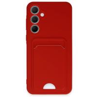 Newface Samsung Galaxy A35 5G Kılıf Kelvin Kartvizitli Silikon - Kırmızı