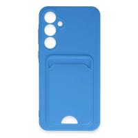 Newface Samsung Galaxy A35 5G Kılıf Kelvin Kartvizitli Silikon - Mavi