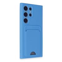 Newface Samsung Galaxy S24 Ultra Kılıf Kelvin Kartvizitli Silikon - Mavi