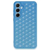 Newface Samsung Galaxy A15 4G Kılıf Petek Silikon Kapak - Mavi